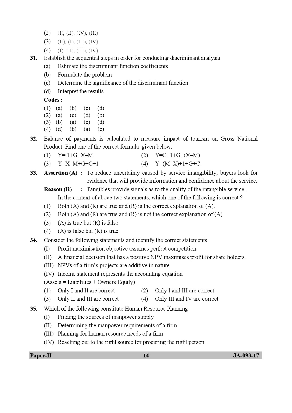 Tourism Administration And Management Paper II January 2017 in English 8