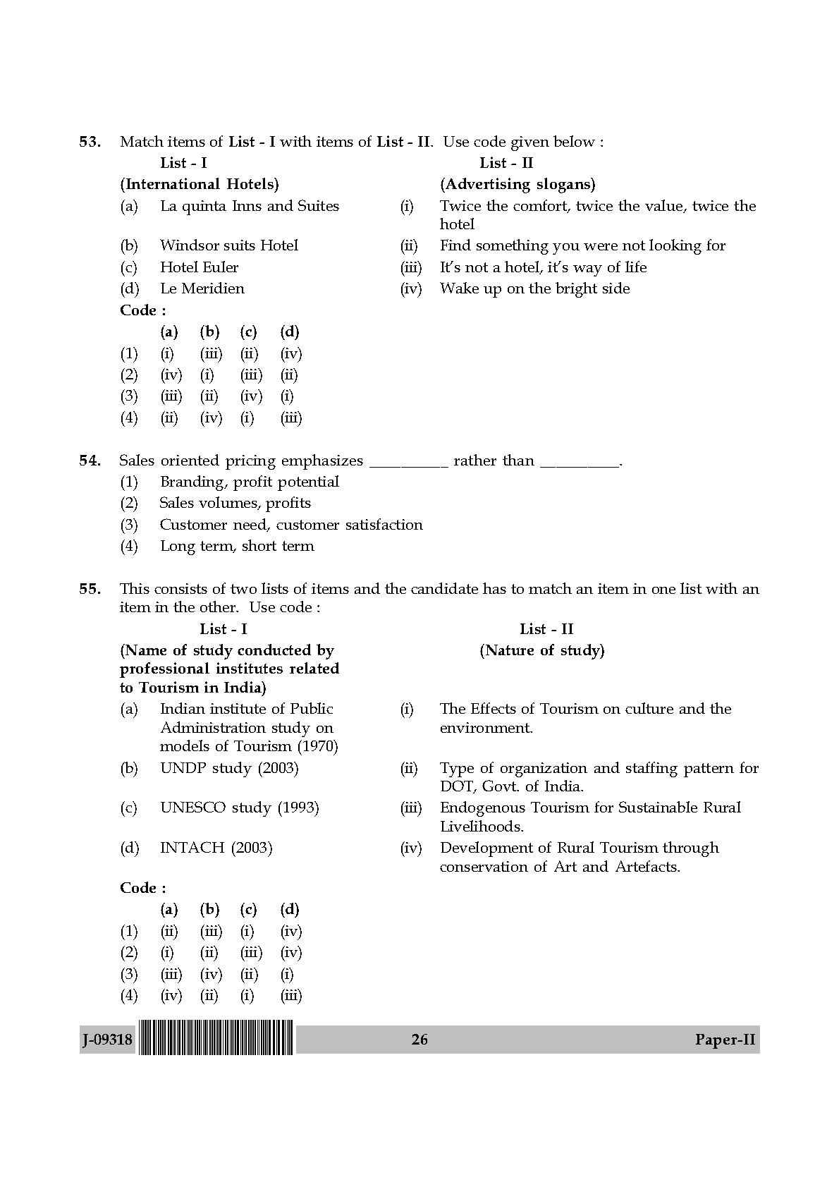 Tourism Administration And Management Paper II July 2018 in English 14