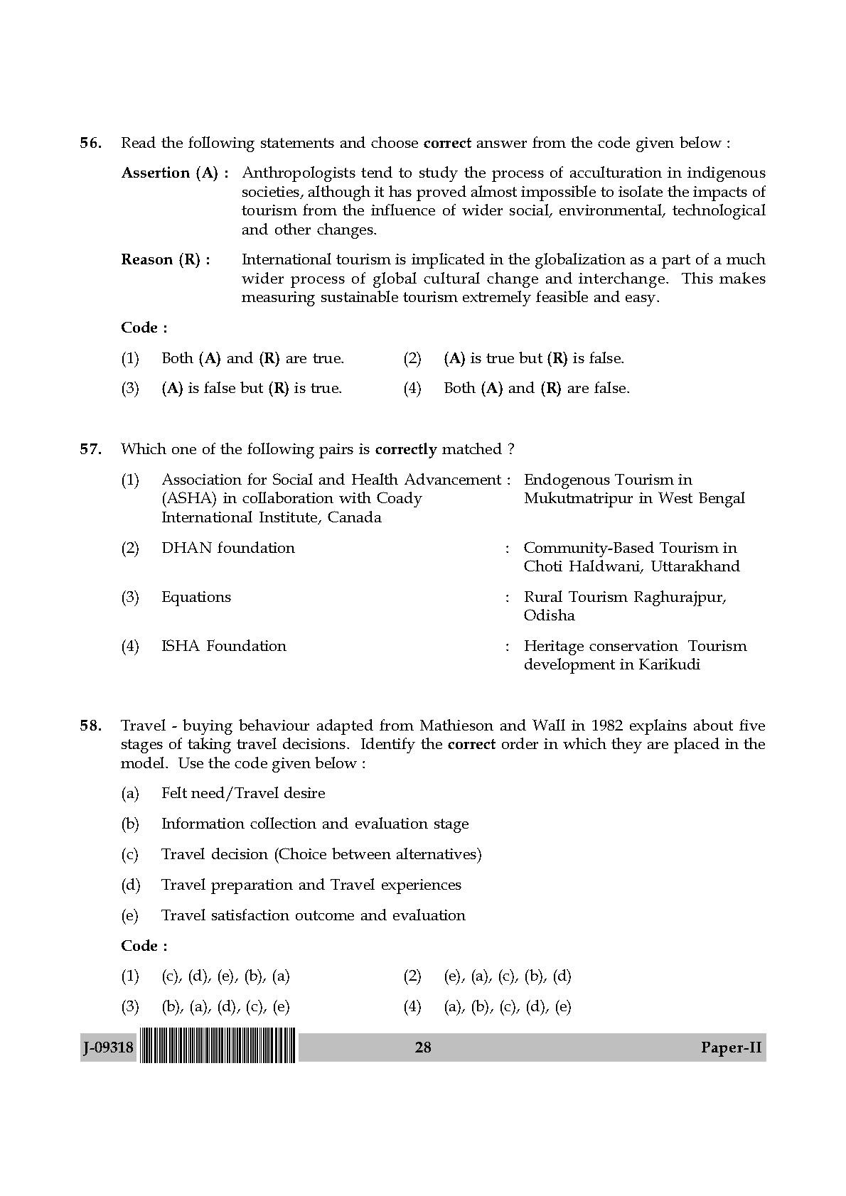 Tourism Administration And Management Paper II July 2018 in English 15