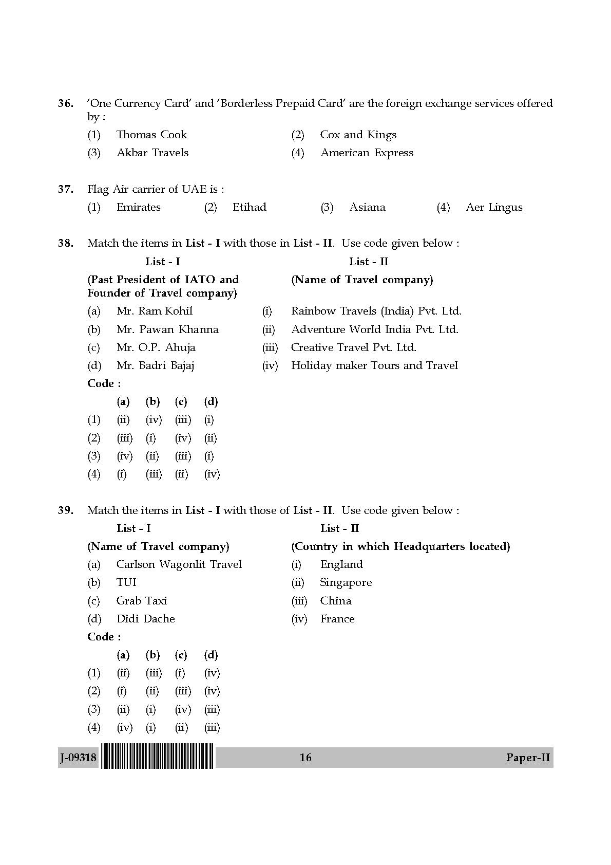 tourism operations level 4 question papers