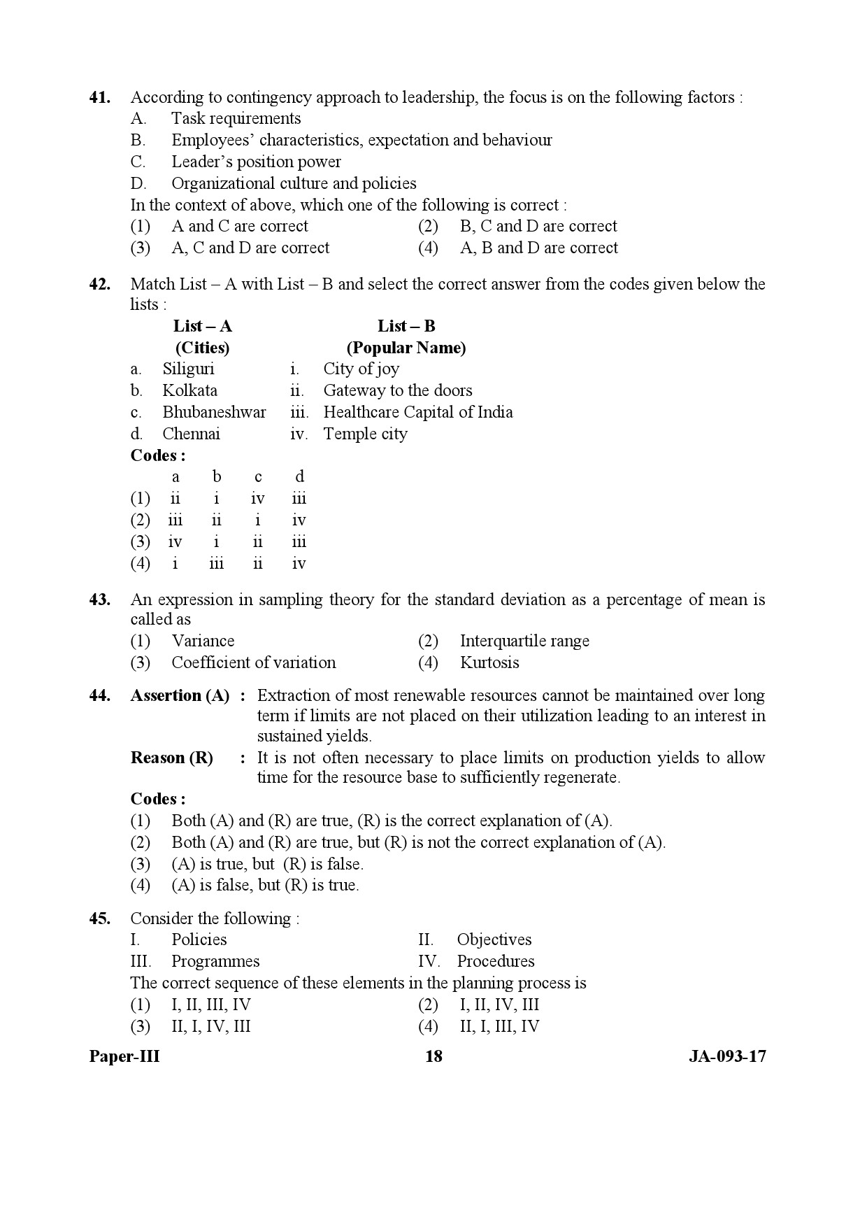 Tourism Administration And Management Paper III January 2017 in English 10