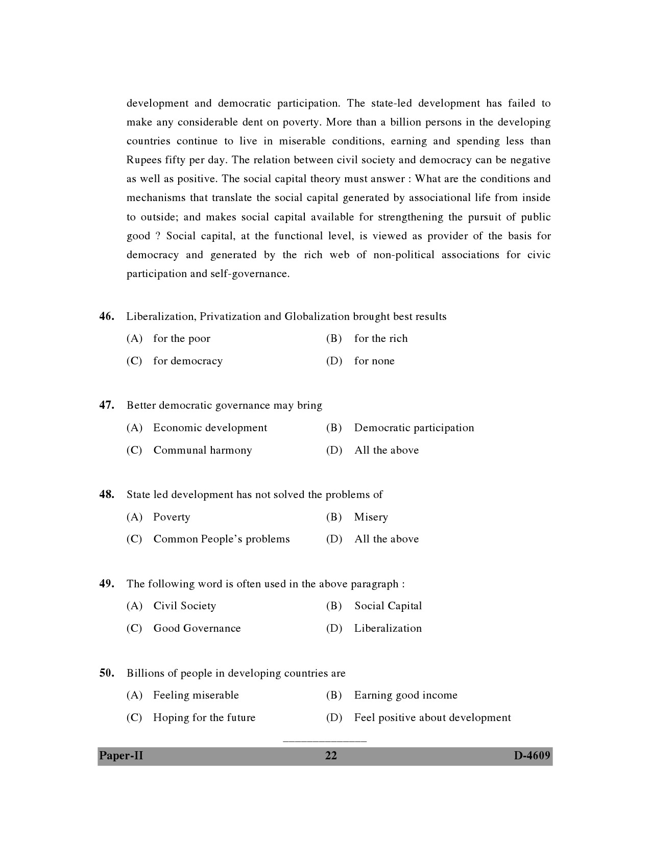 UGC NET Adult Education Question Paper II 2009 22