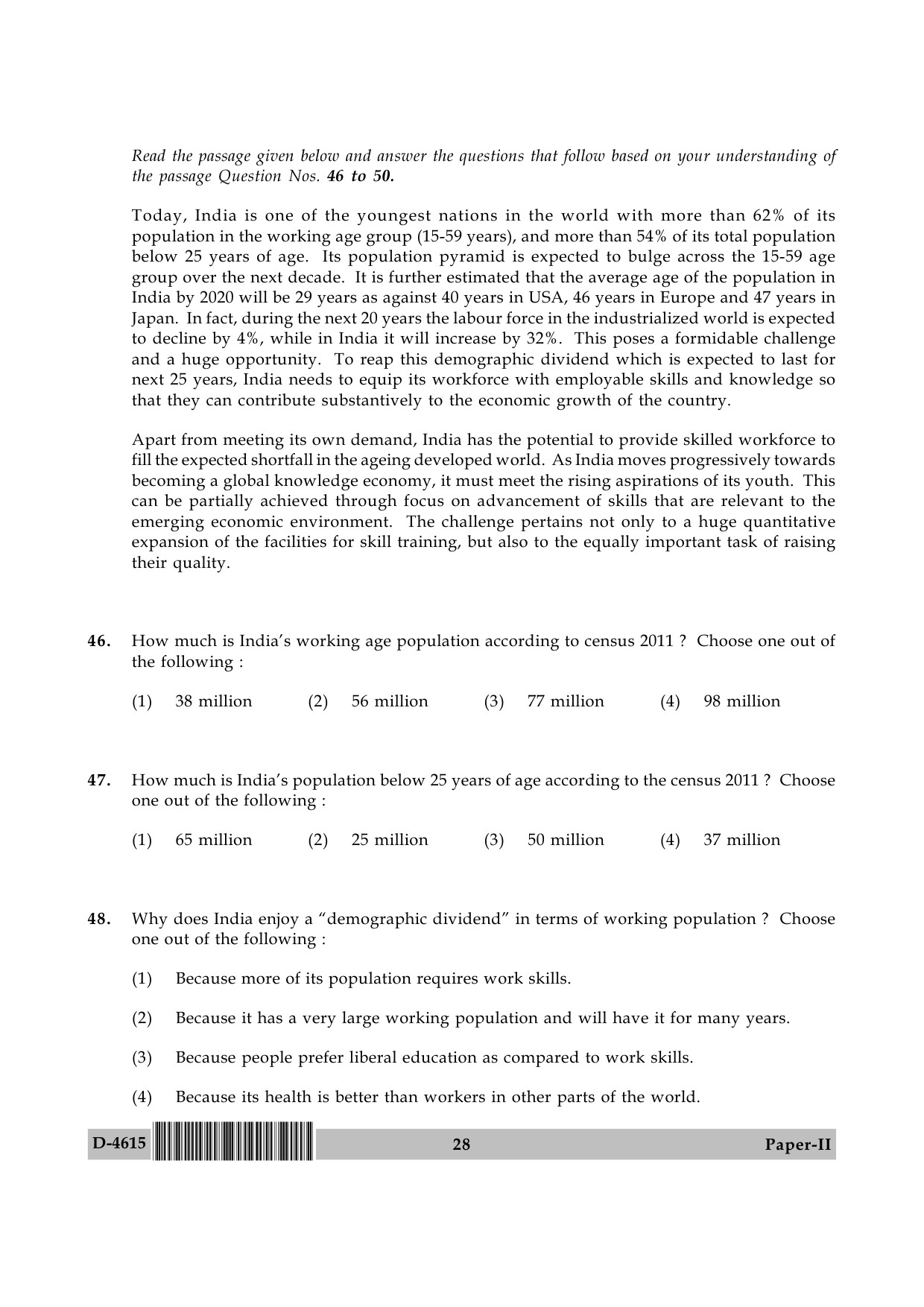 UGC NET Adult Education Question Paper II December 2015 28