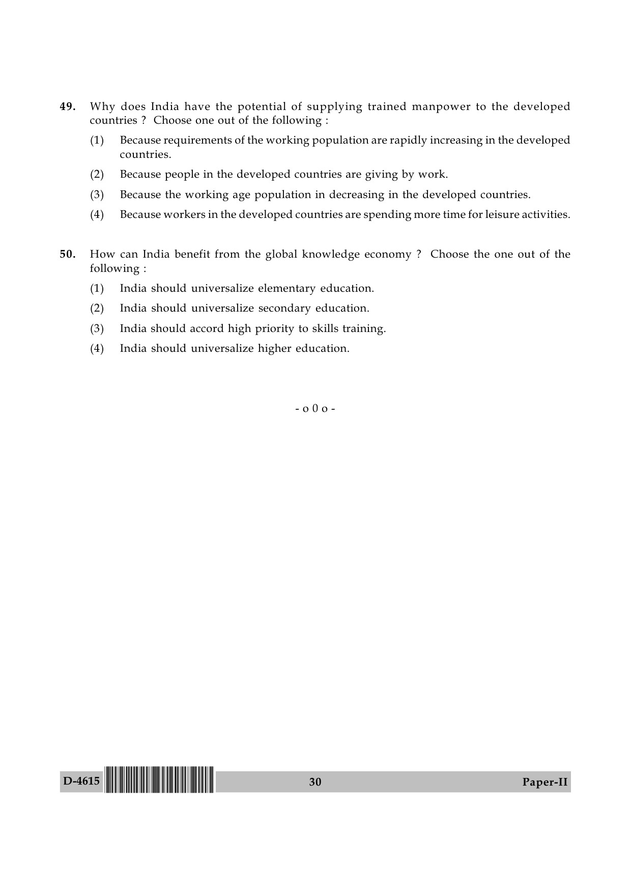 UGC NET Adult Education Question Paper II December 2015 30