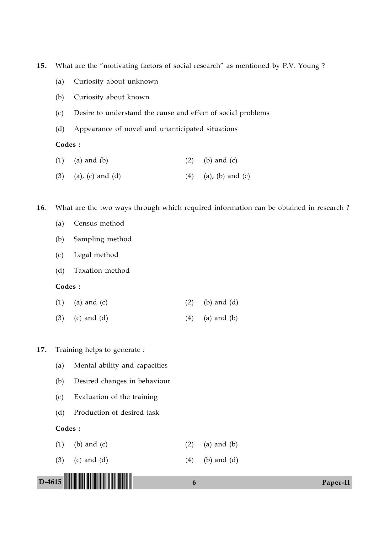 UGC NET Adult Education Question Paper II December 2015 6