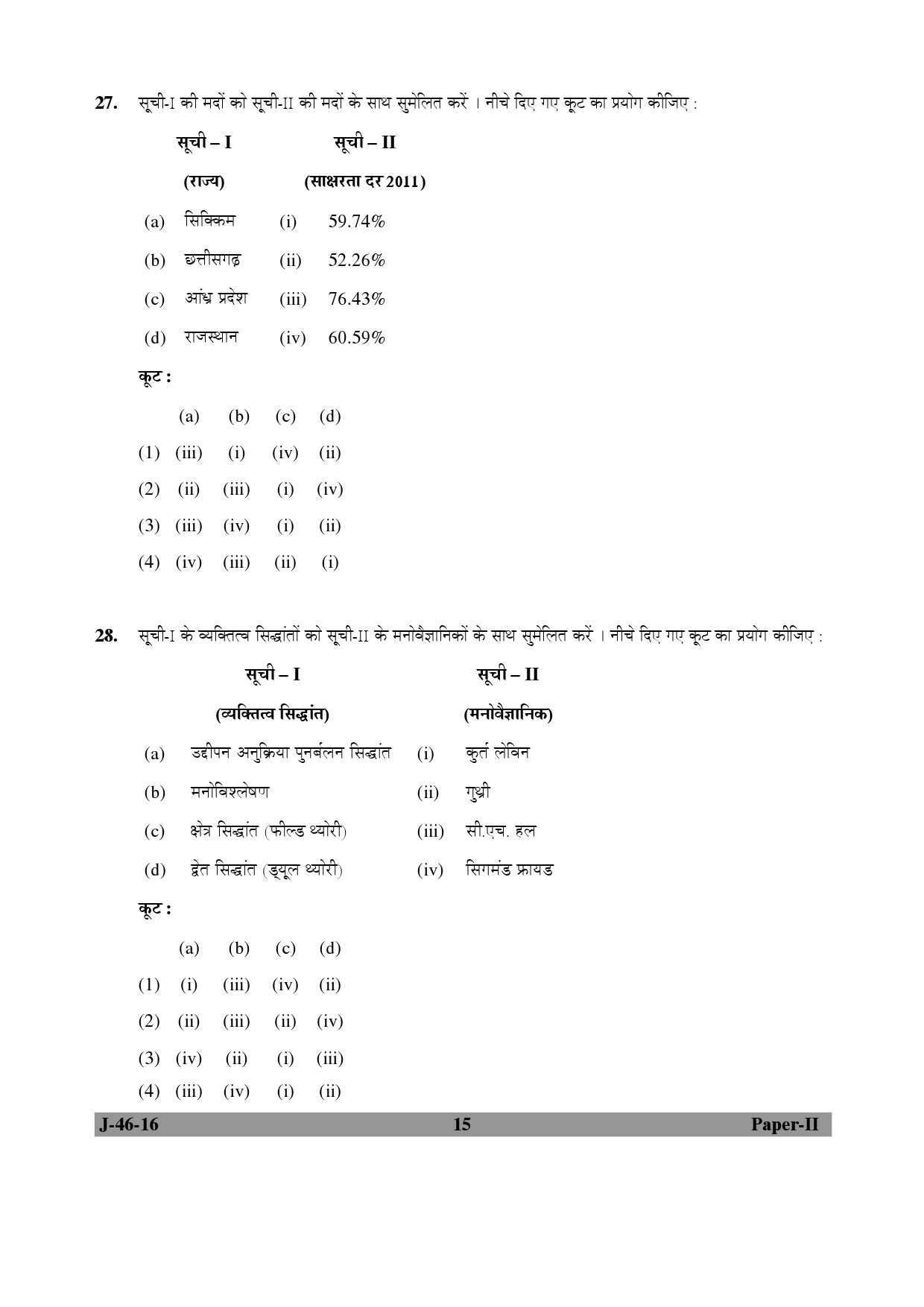 UGC NET Adult Education Question Paper II July 2016 Set 2 15