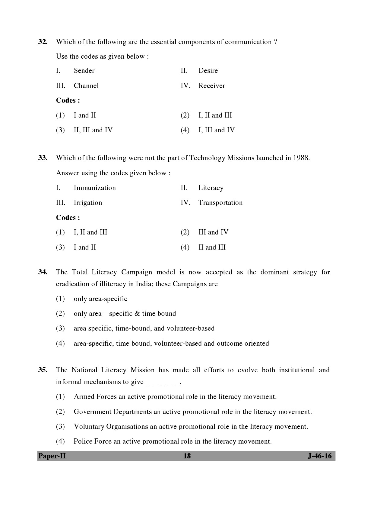 UGC NET Adult Education Question Paper II July 2016 Set 2 18