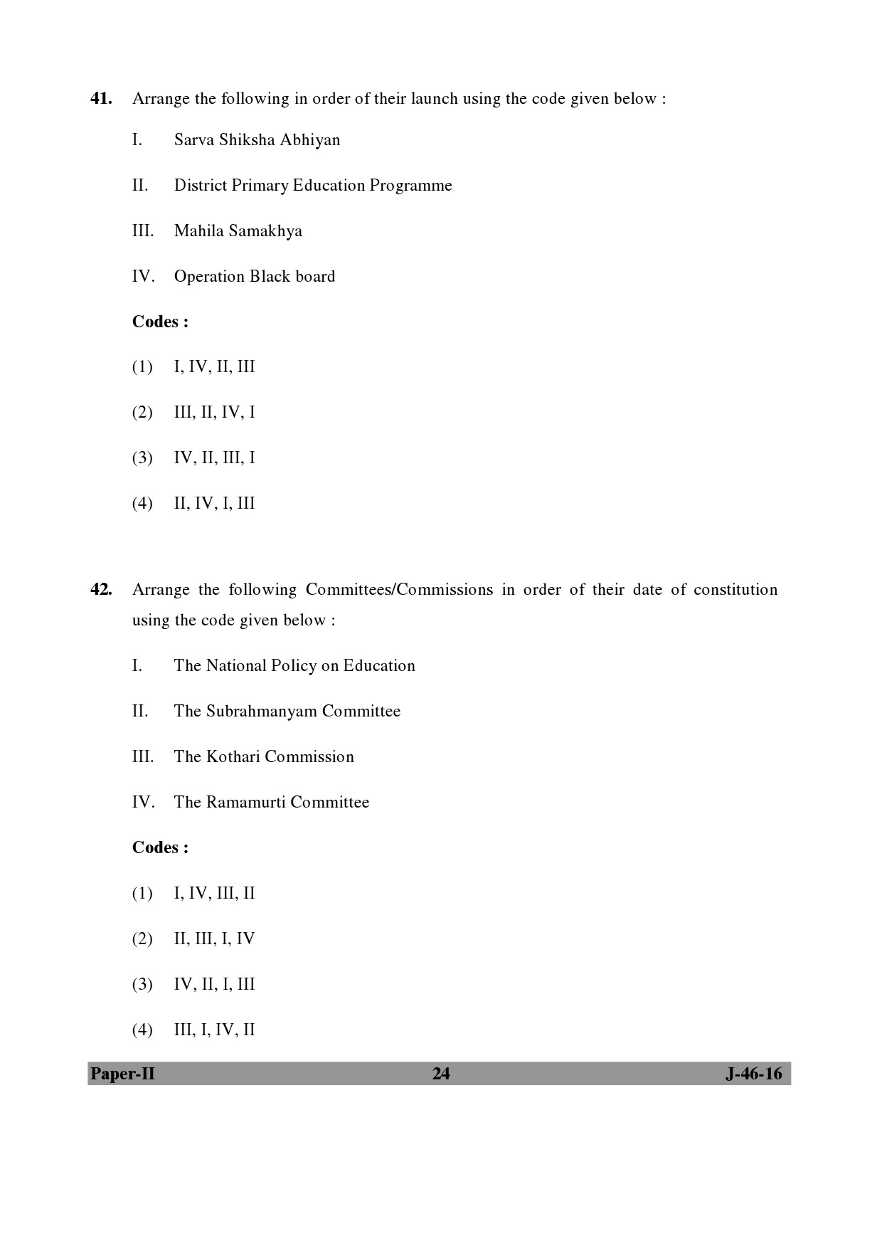 UGC NET Adult Education Question Paper II July 2016 Set 2 24