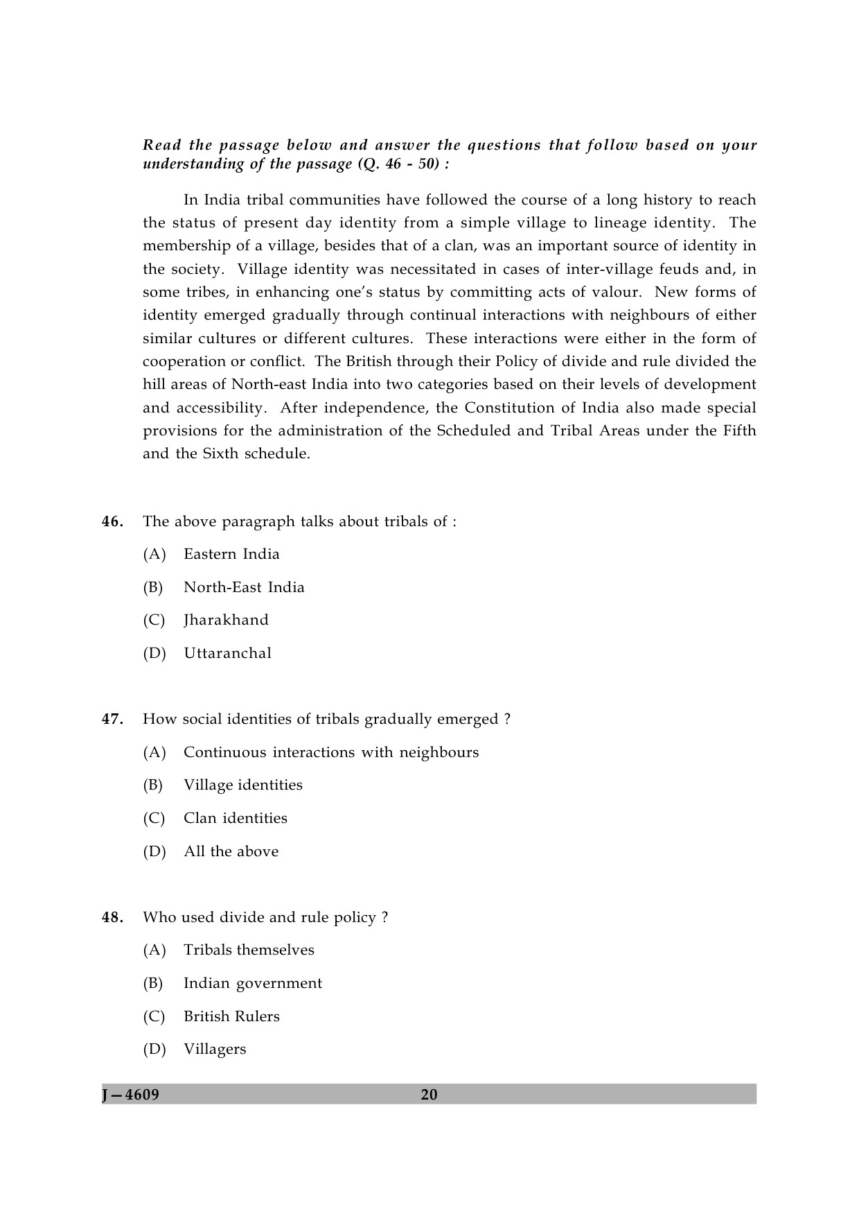 UGC NET Adult Education Question Paper II June 2009 20