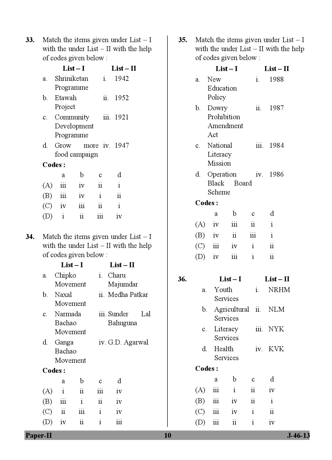 UGC NET Adult Education Question Paper II June 2013 Set 2 10