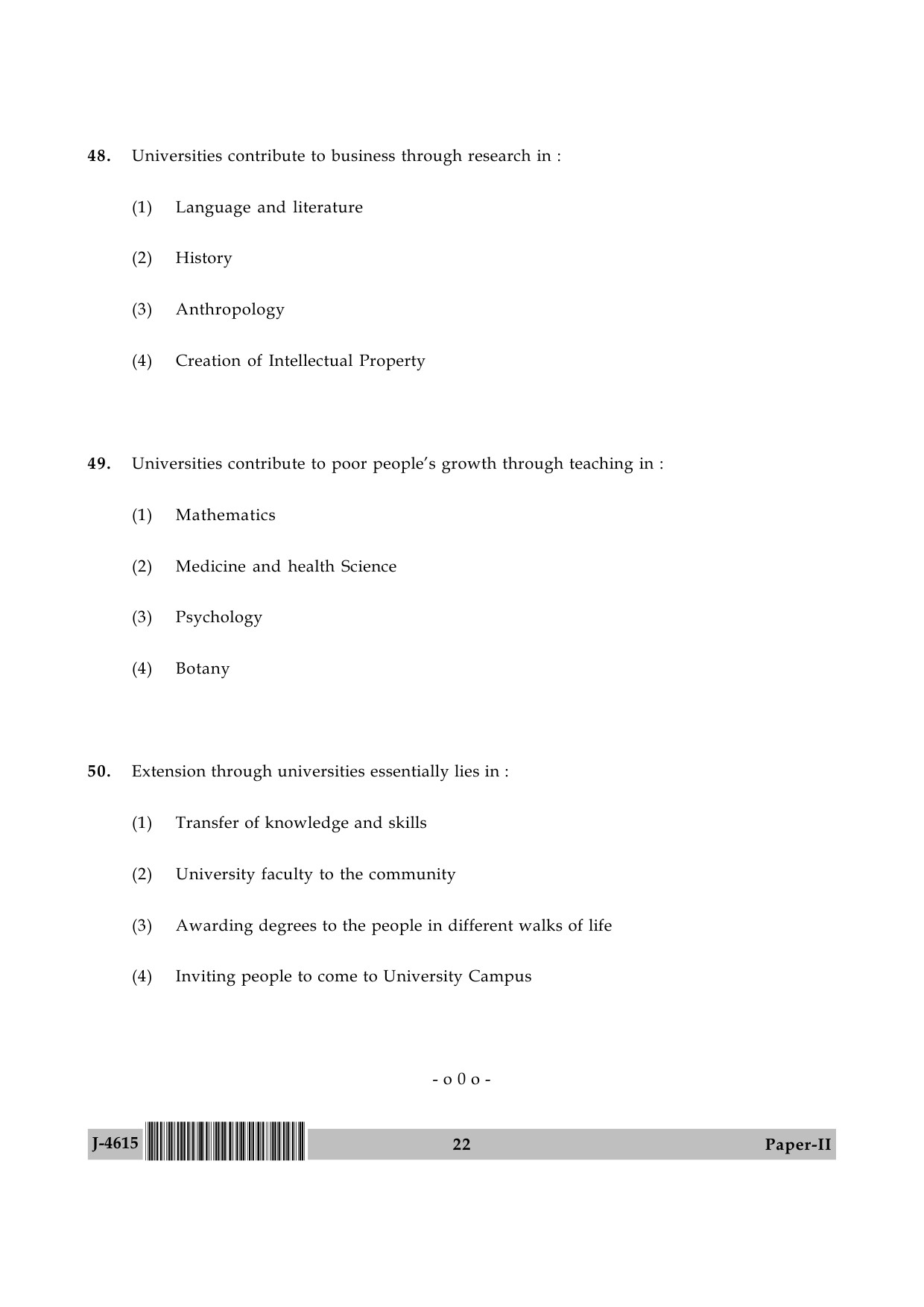 UGC NET Adult Education Question Paper II June 2015 22