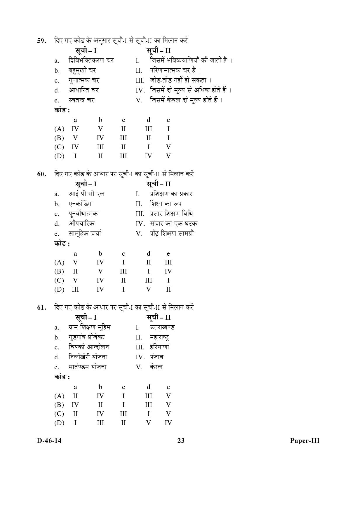 UGC NET Adult Education Question Paper III December 2014 23