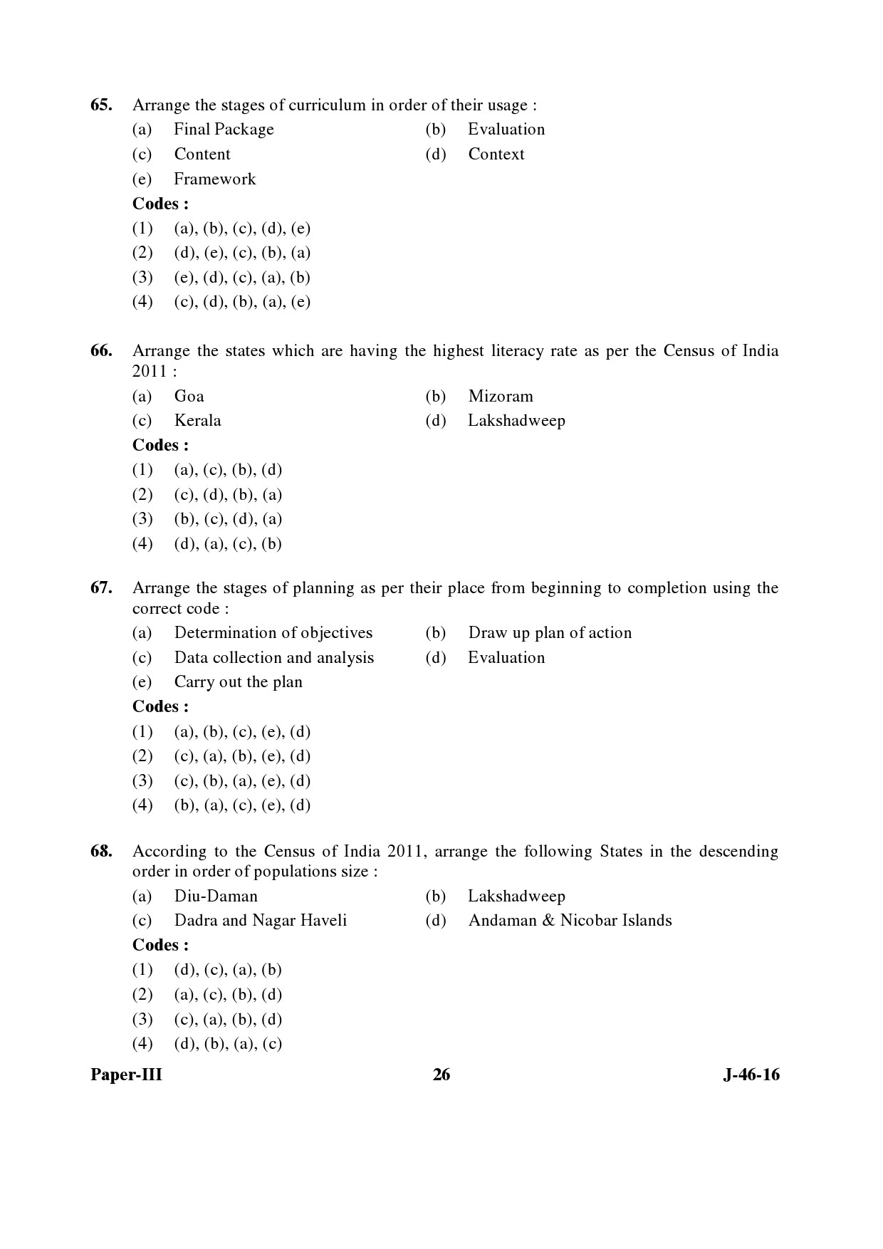 UGC NET Adult Education Question Paper III July 2016 Set 2 26