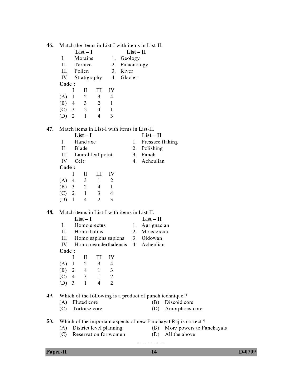 UGC NET Anthropology Question Paper II December 2009 14