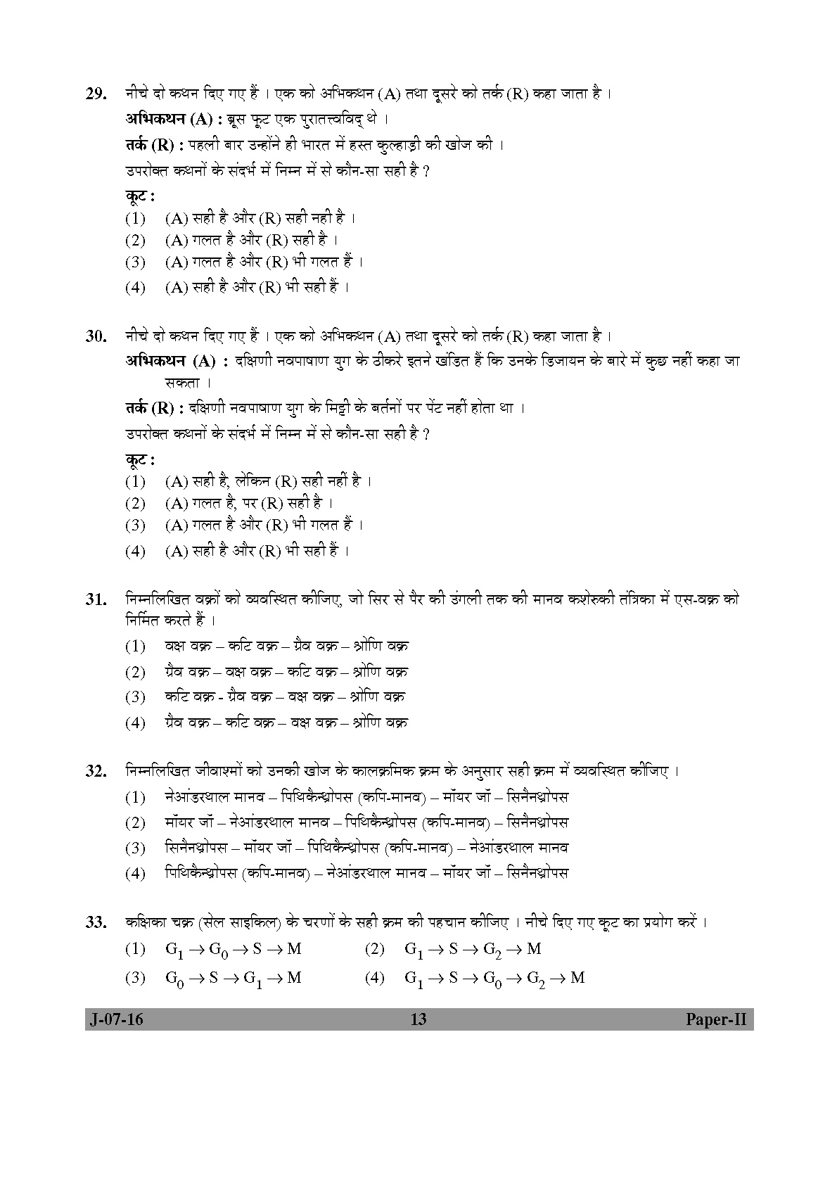 UGC NET Anthropology Question Paper II July 2016 Set 2 13