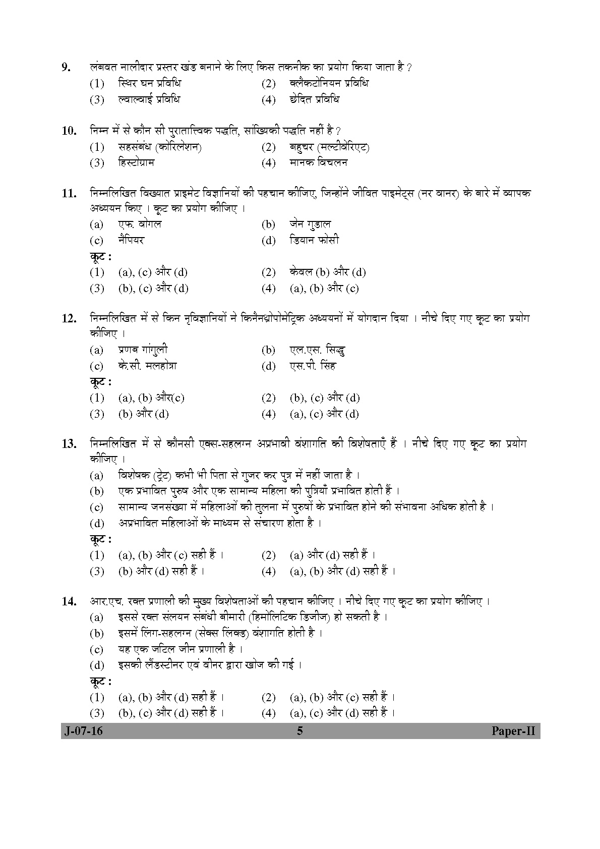 UGC NET Anthropology Question Paper II July 2016 Set 2 5