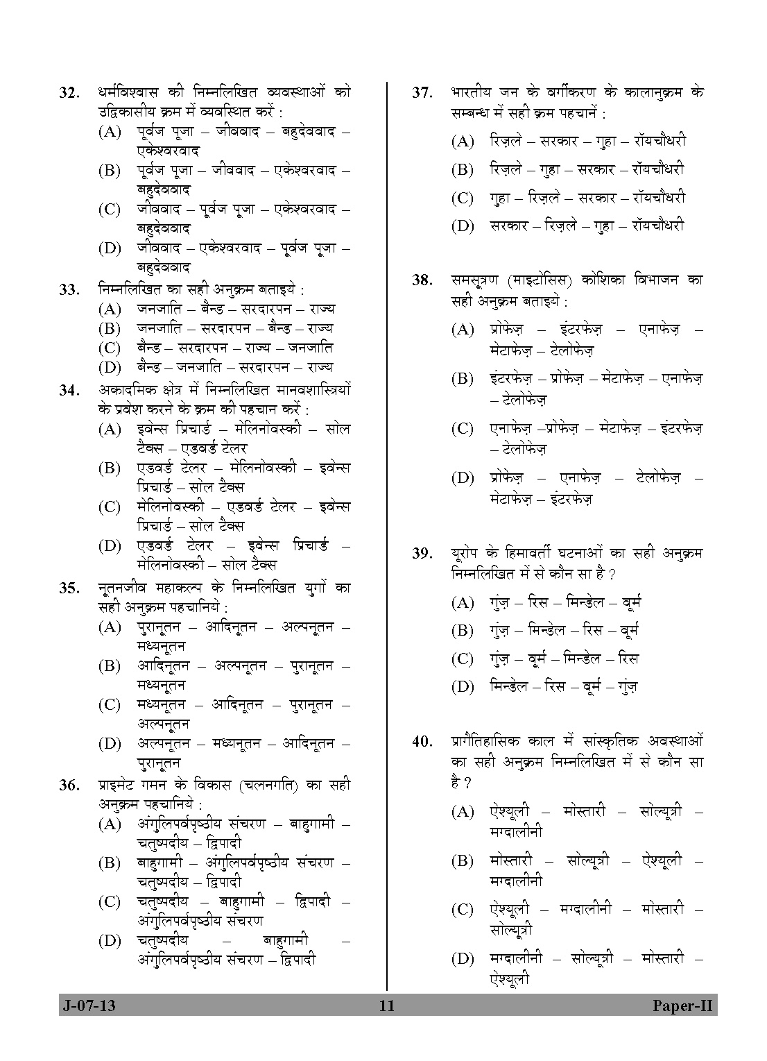 UGC NET Anthropology Question Paper II June 2013 Set 2 11