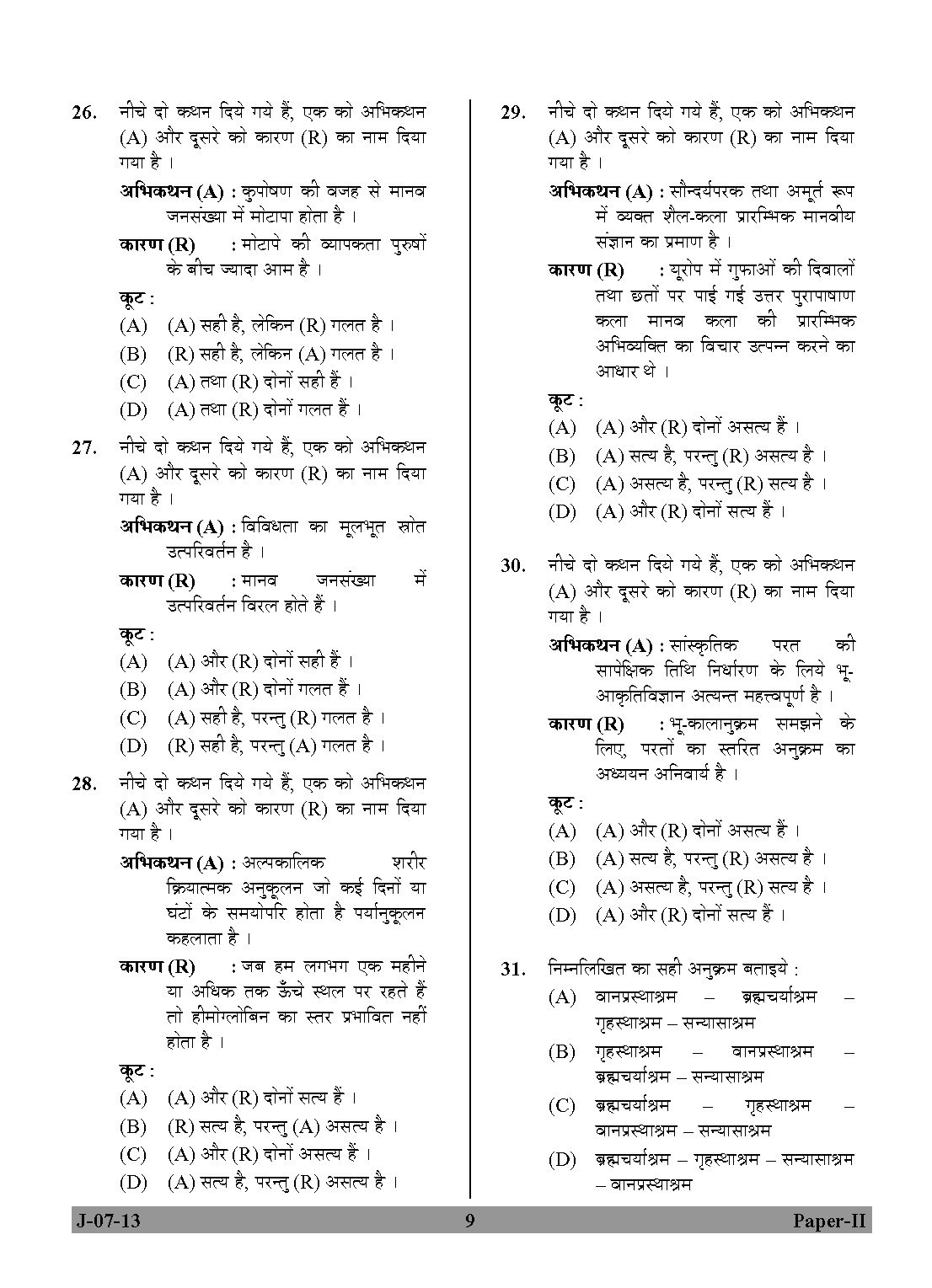 UGC NET Anthropology Question Paper II June 2013 Set 2 9