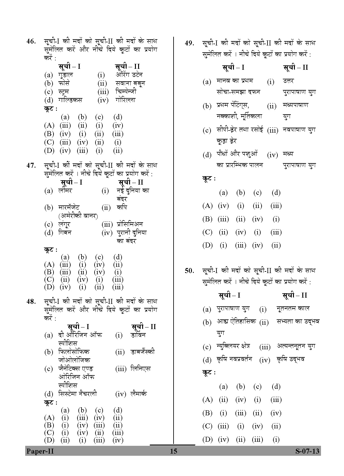 UGC NET Anthropology Question Paper II June 2013 15