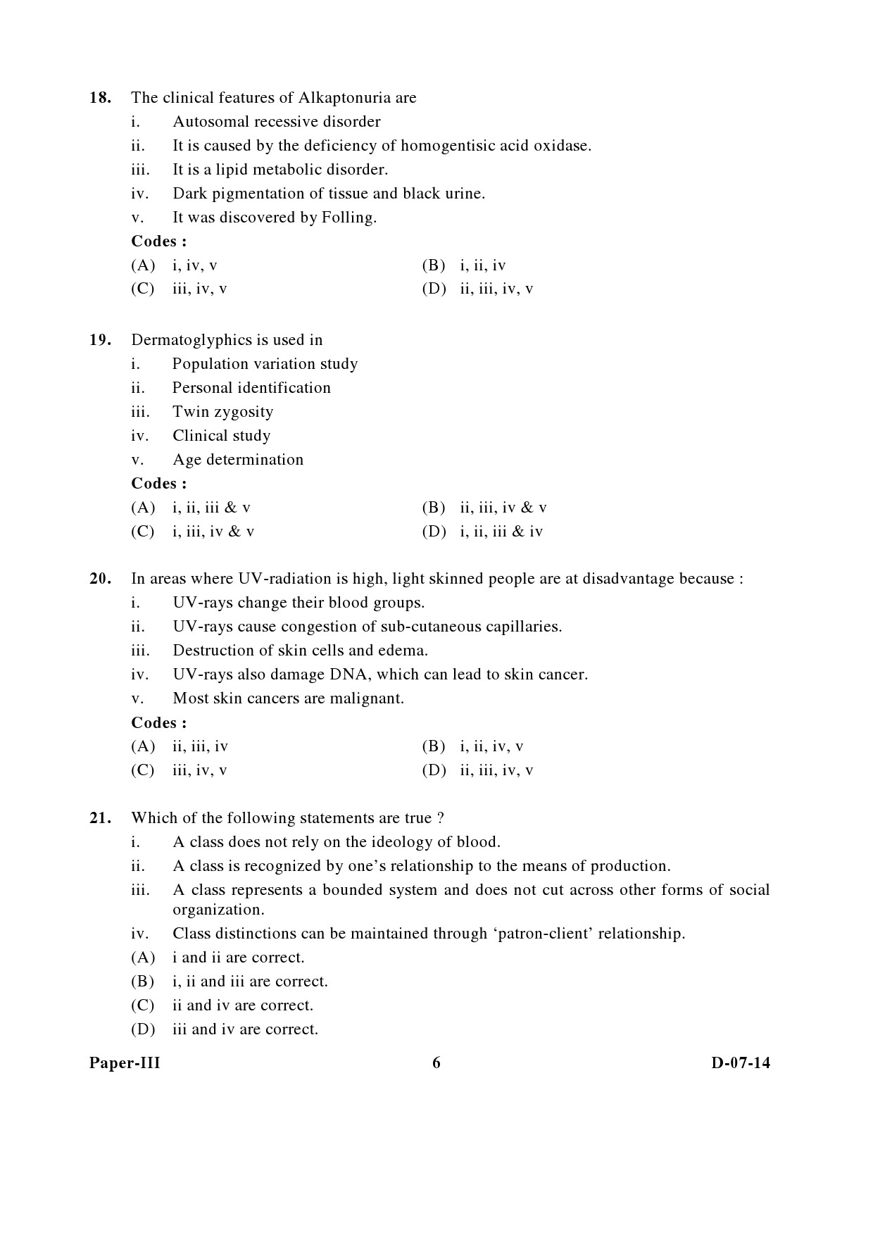 UGC NET Anthropology Question Paper III December 2014 6