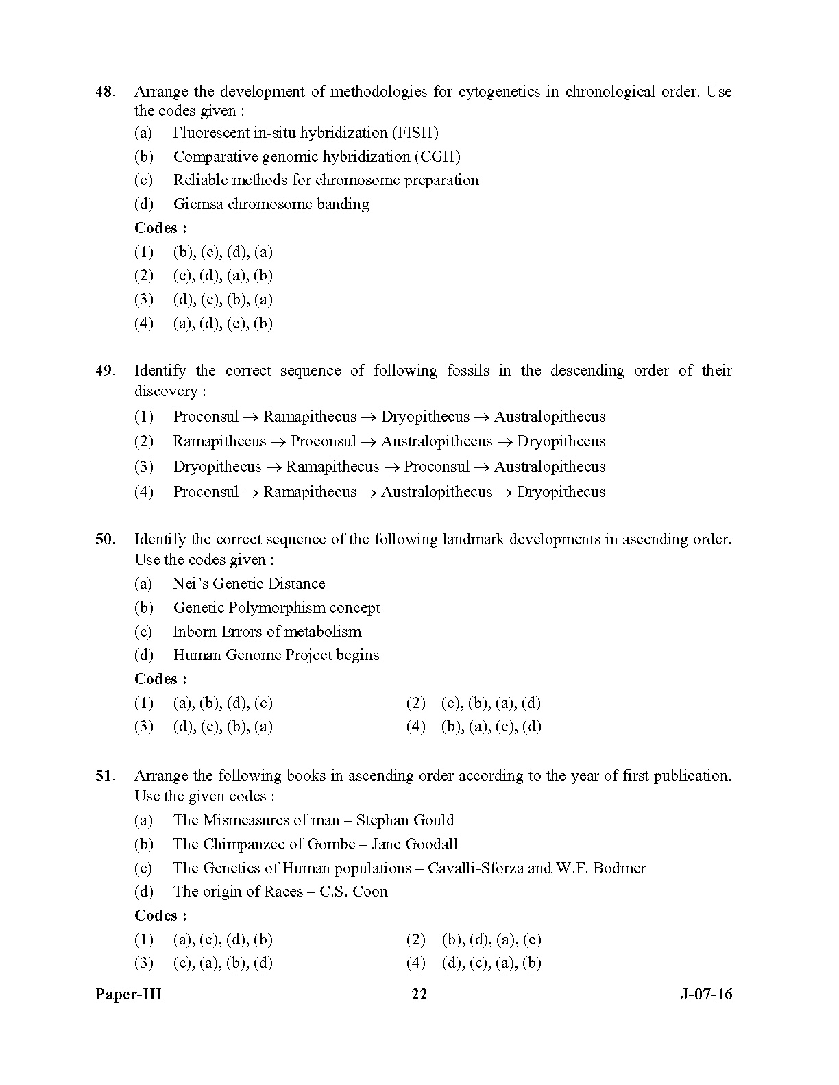 UGC NET Anthropology Question Paper III July 2016 Set 2 22