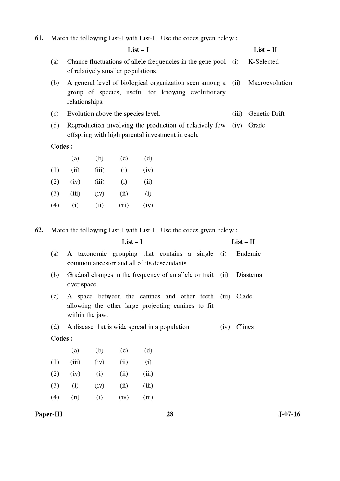 UGC NET Anthropology Question Paper III July 2016 28