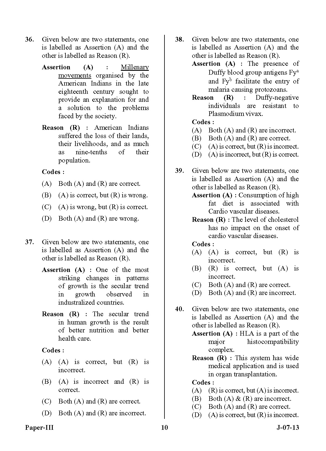 UGC NET Anthropology Question Paper III June 2013 Set 2 10