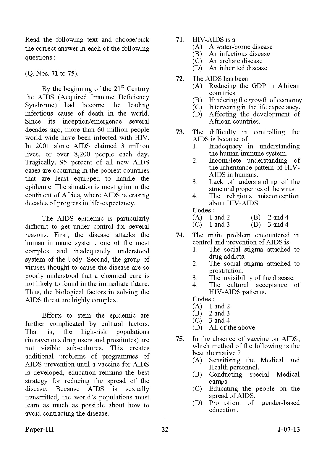 UGC NET Anthropology Question Paper III June 2013 Set 2 22