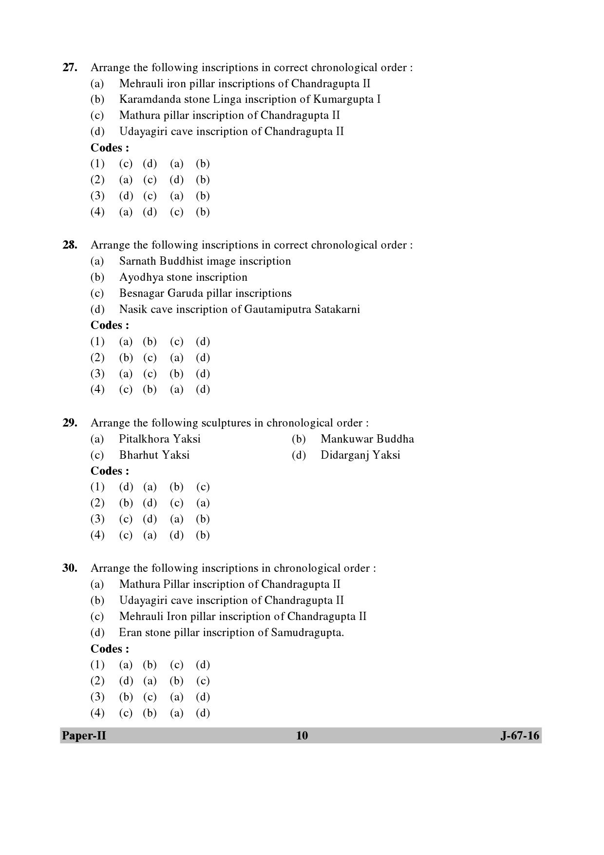 UGC NET Archaeology Question Paper II July 2016 10