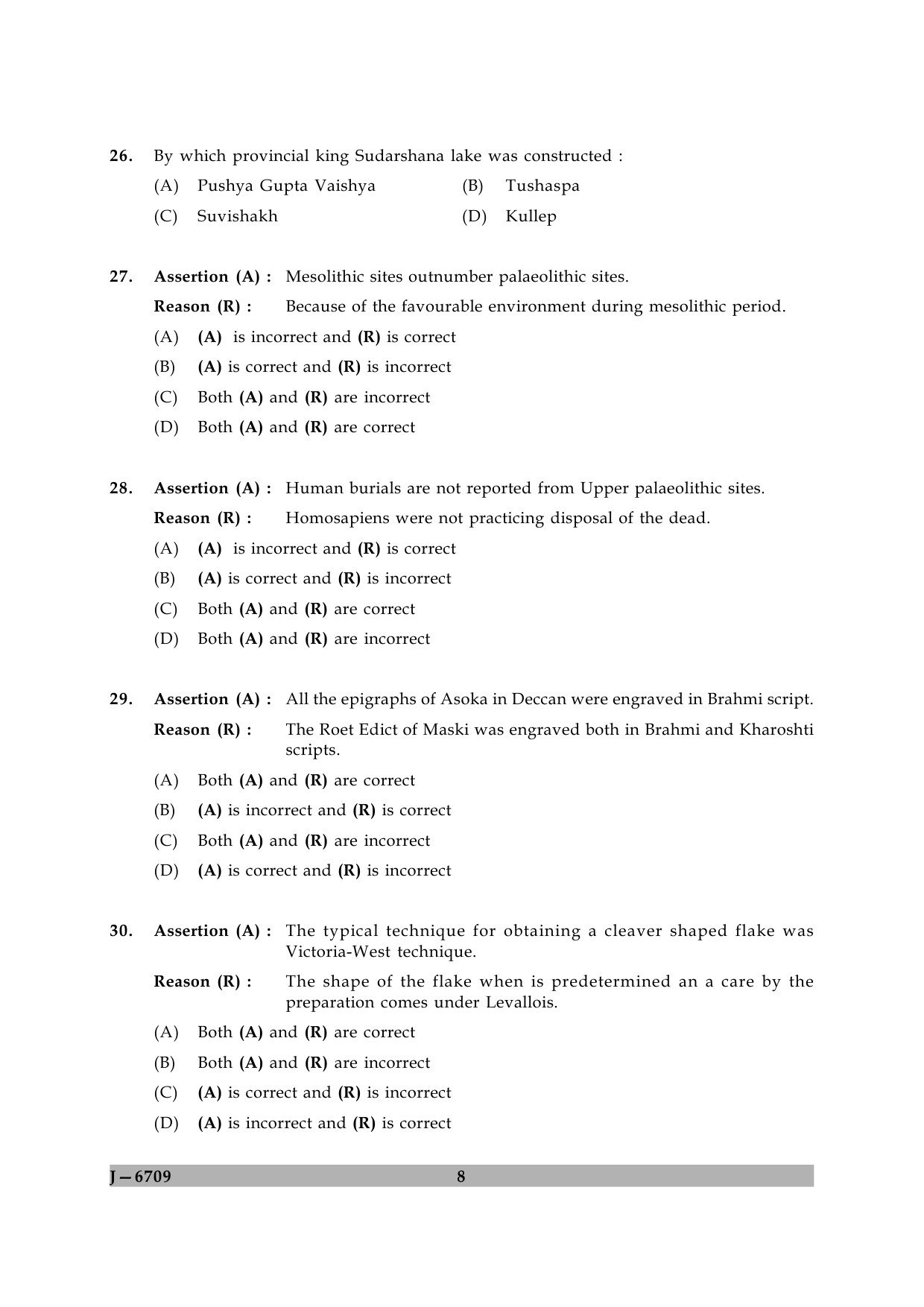 UGC NET Archaeology Question Paper II June 2009 8