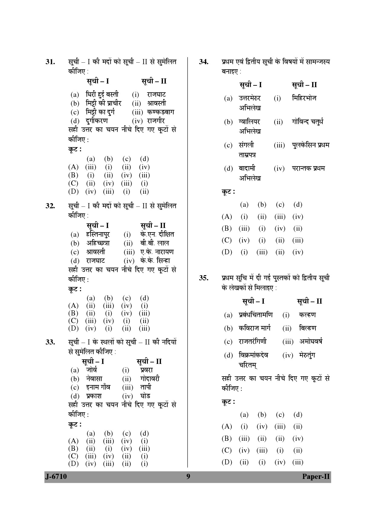 UGC NET Archaeology Question Paper II June 2010 9