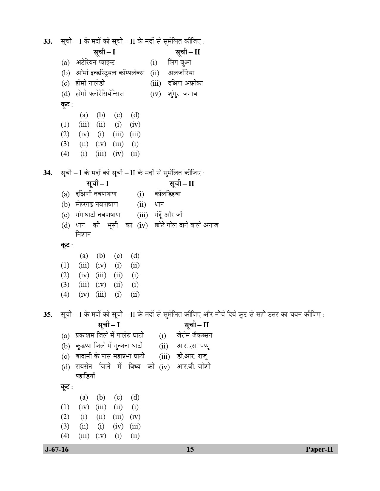 UGC NET Archaeology Question Paper II Set 2 July 2016 15