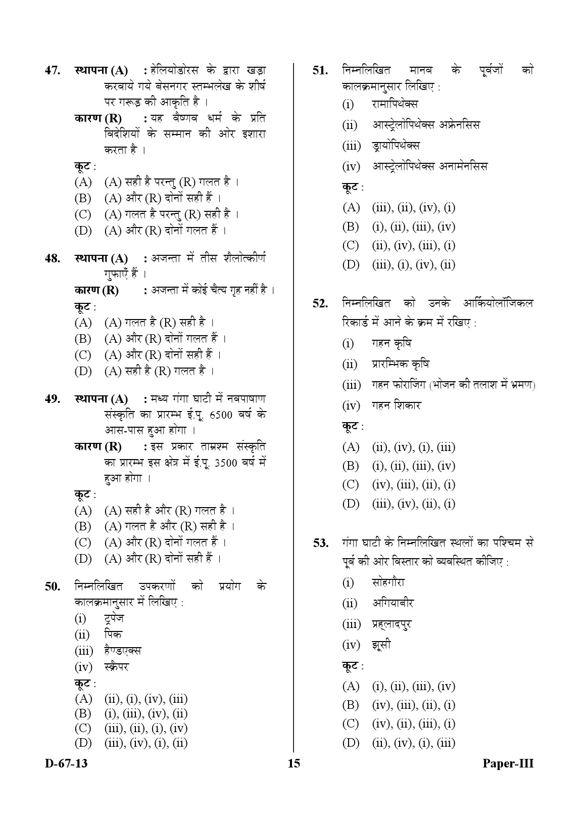 UGC NET Archaeology Question Paper III December 2013 15