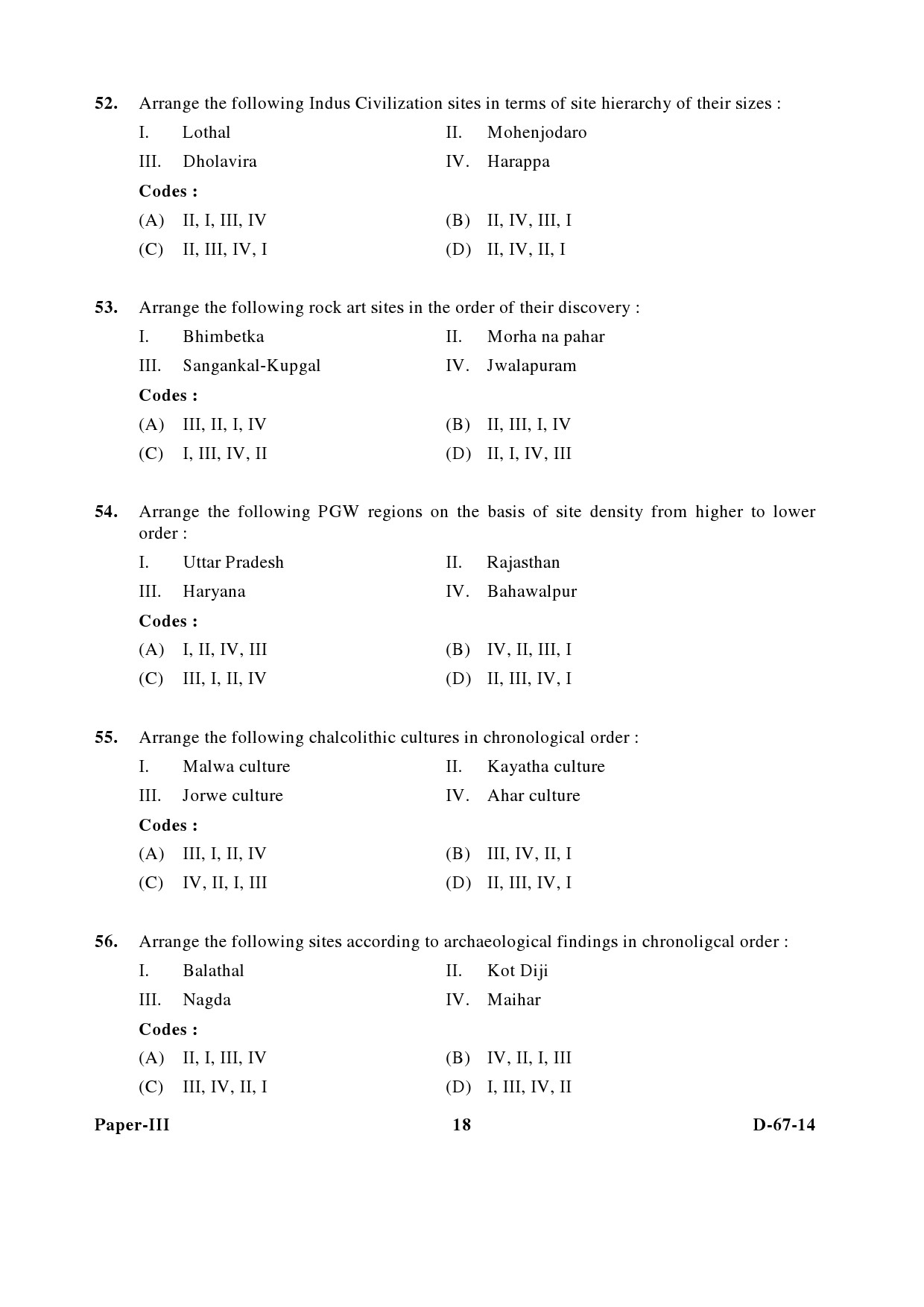 UGC NET Archaeology Question Paper III December 2014 18