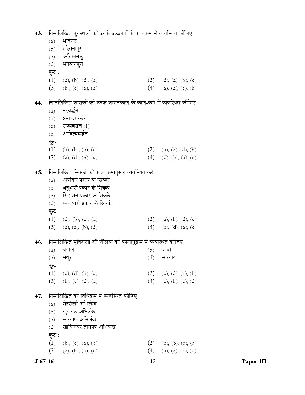 UGC NET Archaeology Question Paper III July 2016 15