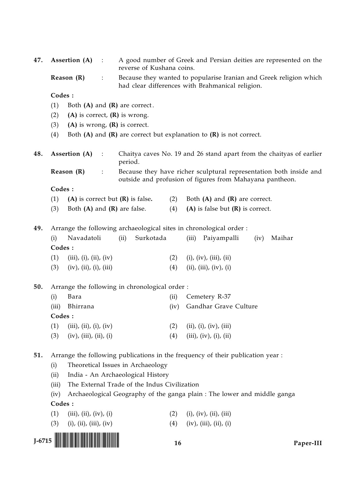 UGC NET Archaeology Question Paper III June 2015 16