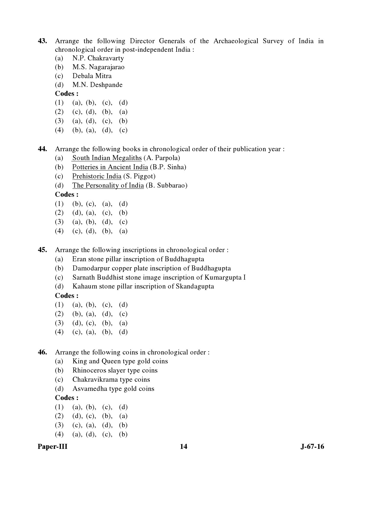 UGC NET Archaeology Question Paper III Set 2 July 2016 14