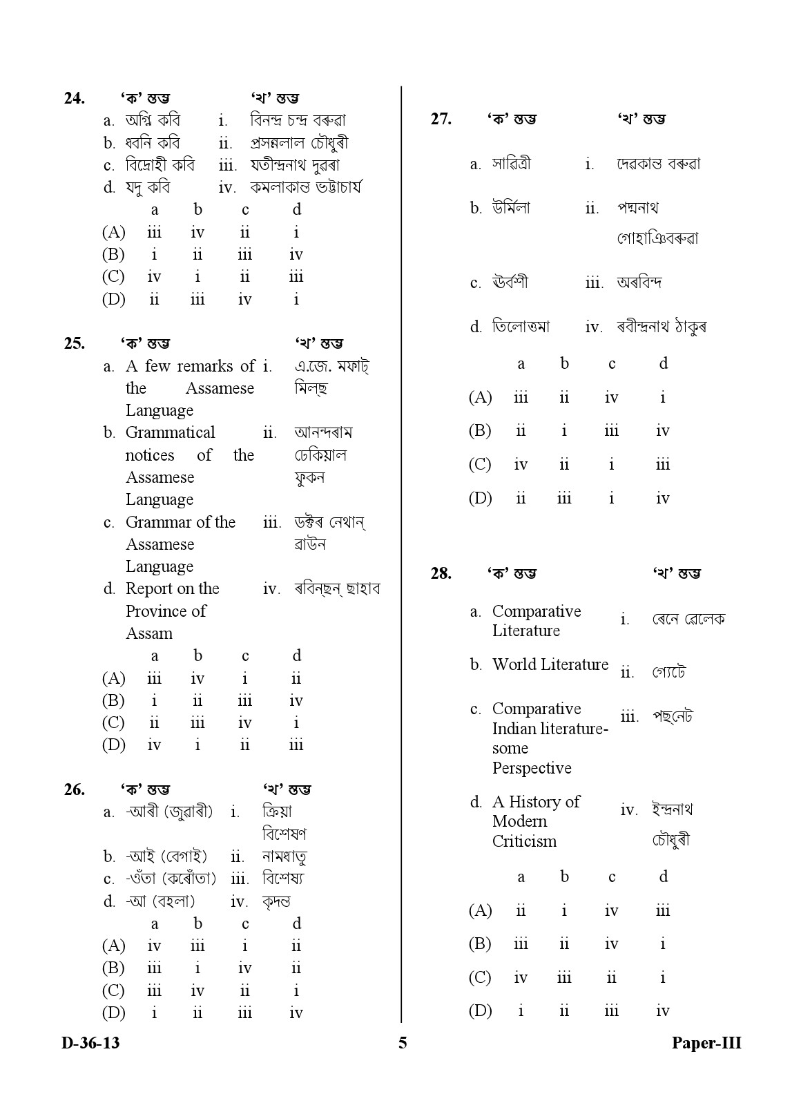 UGC NET Assamese Question Paper III December 2013 5