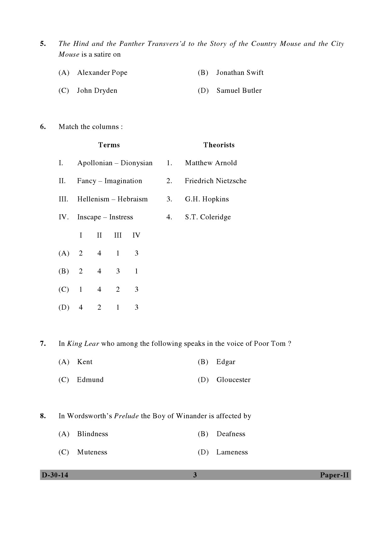 UGC NET English Question Paper II December 2014 3