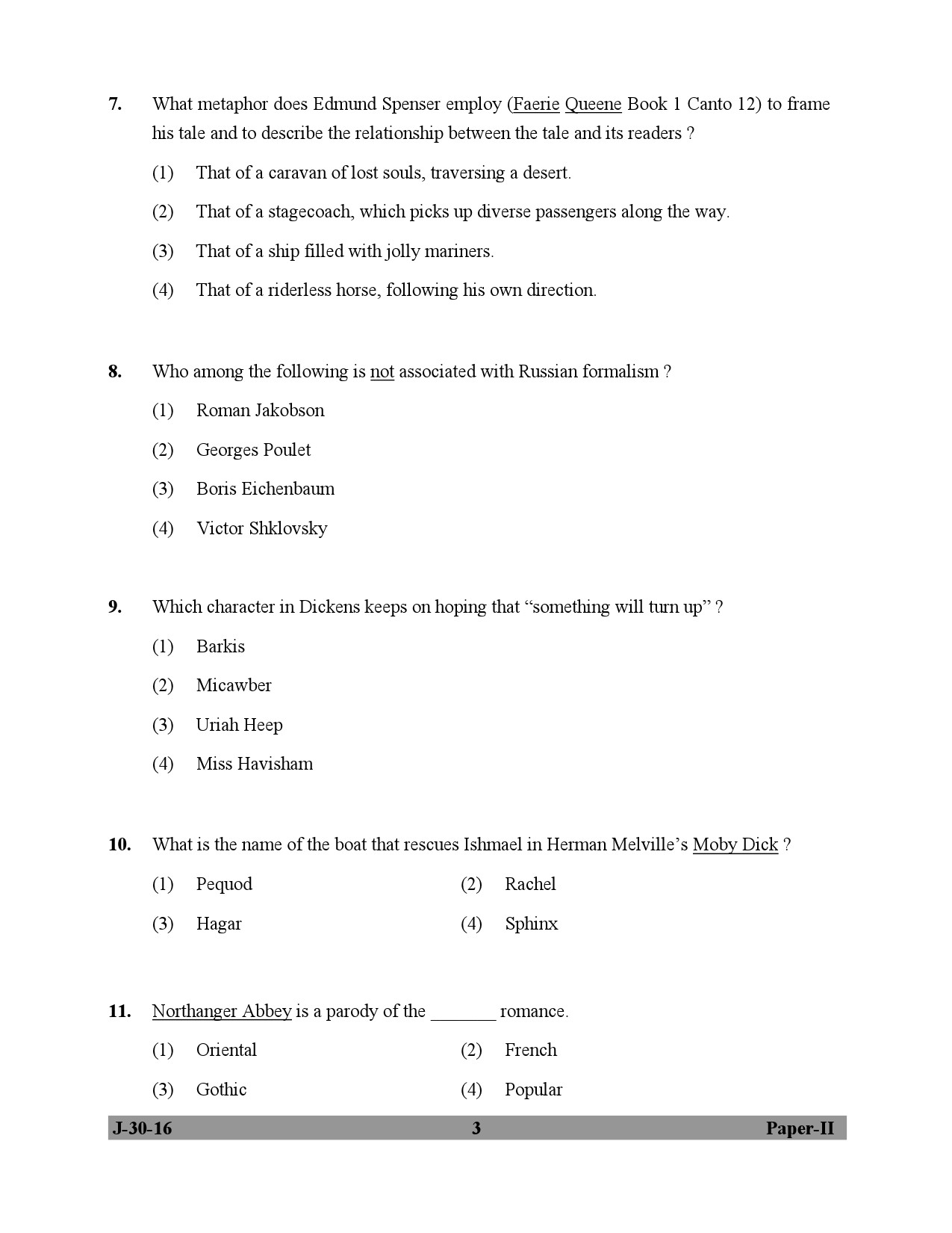 UGC NET English Question Paper II July 2016 3