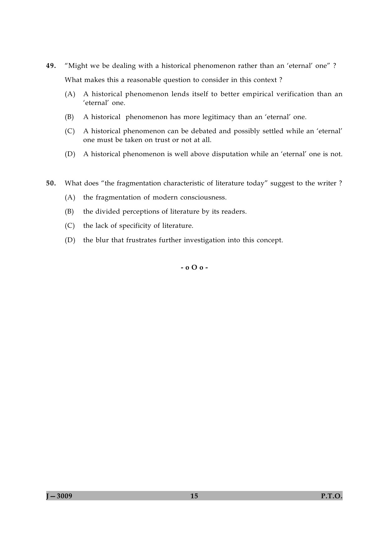 UGC NET English Question Paper II June 2009 15