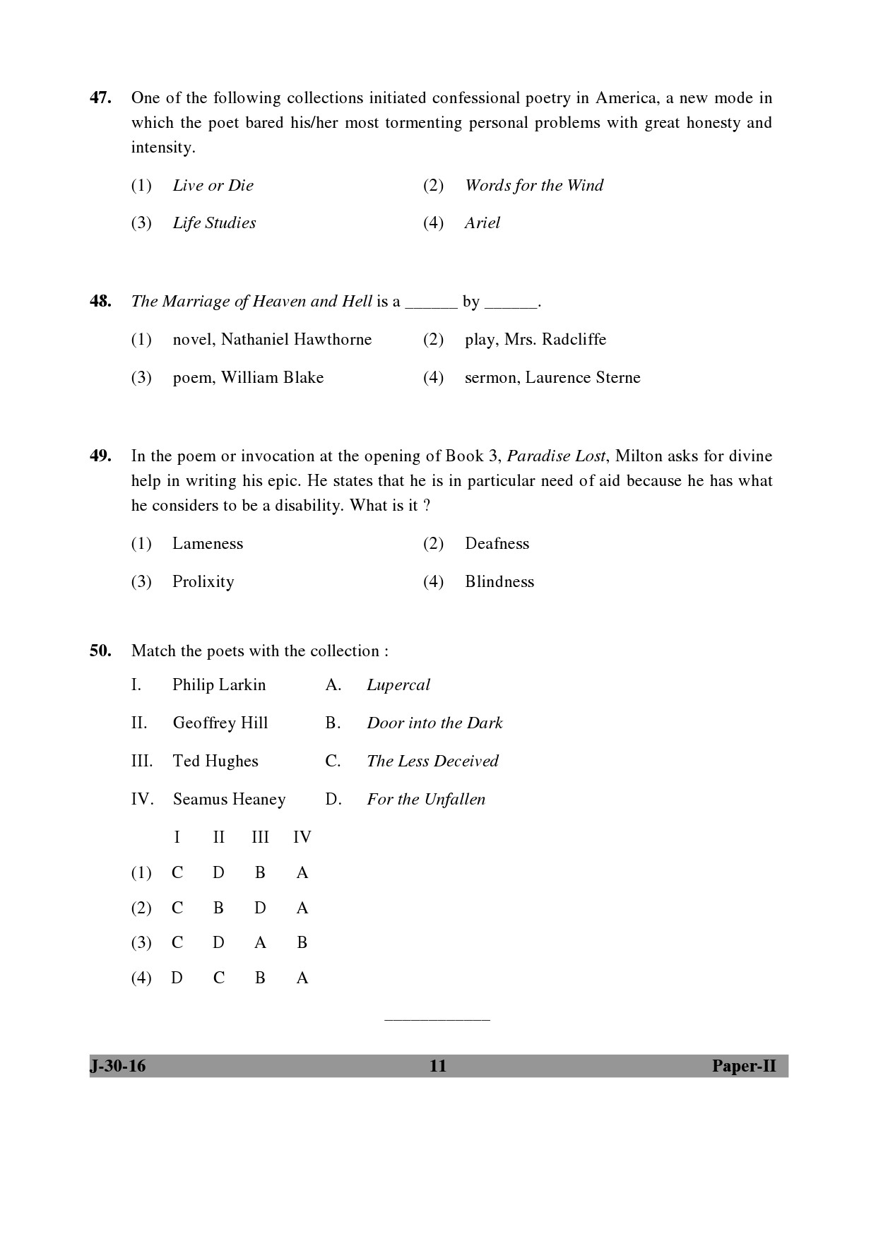 UGC NET English Question Paper II Set 2 July 2016 11