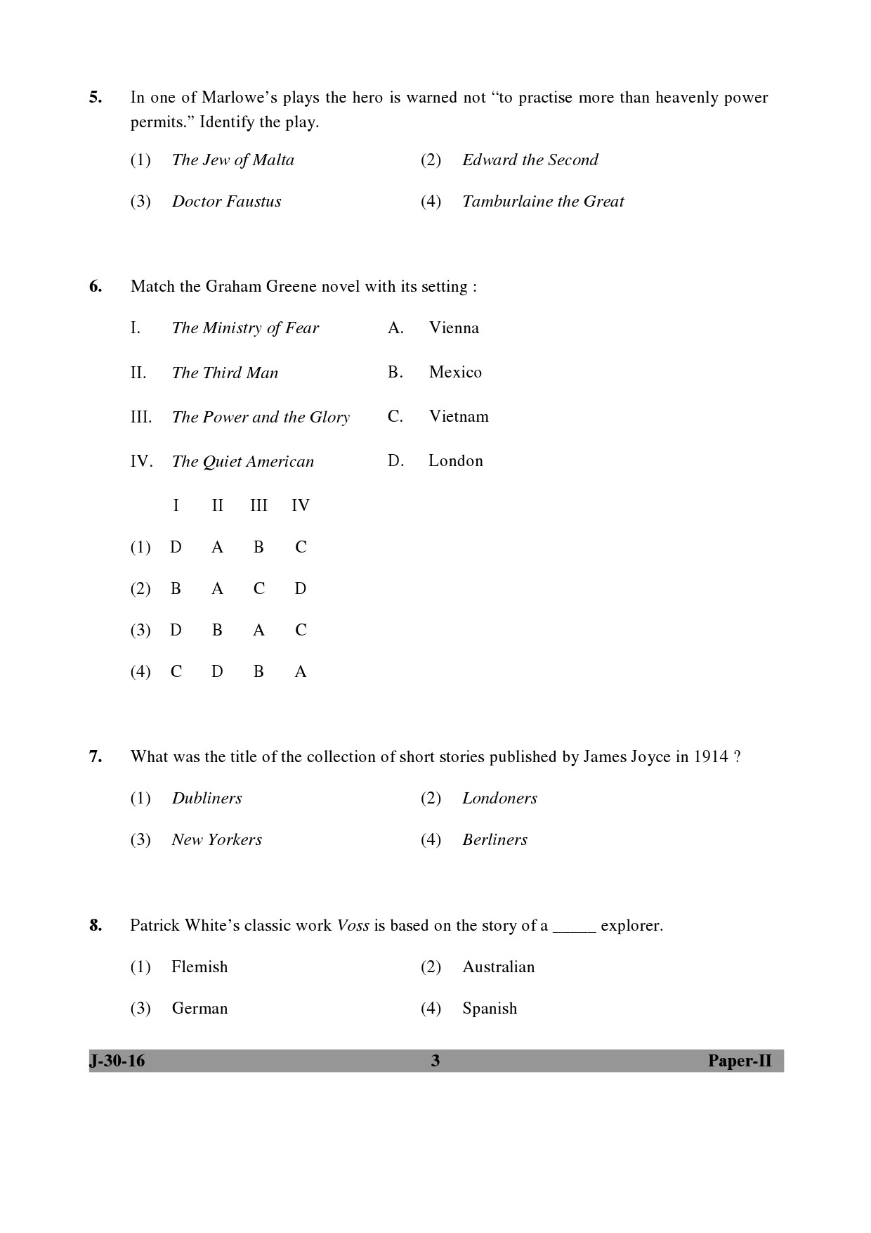 UGC NET English Question Paper II Set 2 July 2016 3