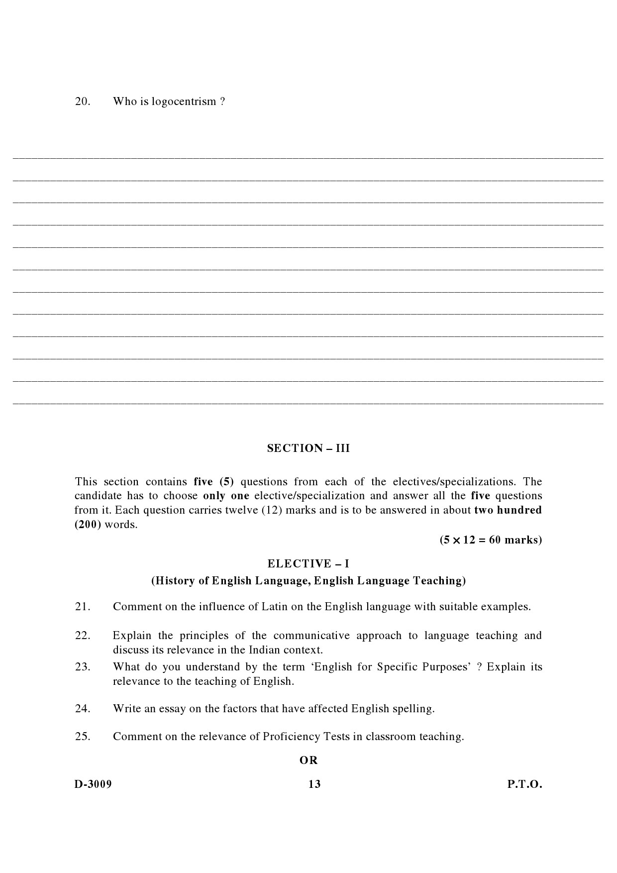 UGC NET English Question Paper III December 2009 13