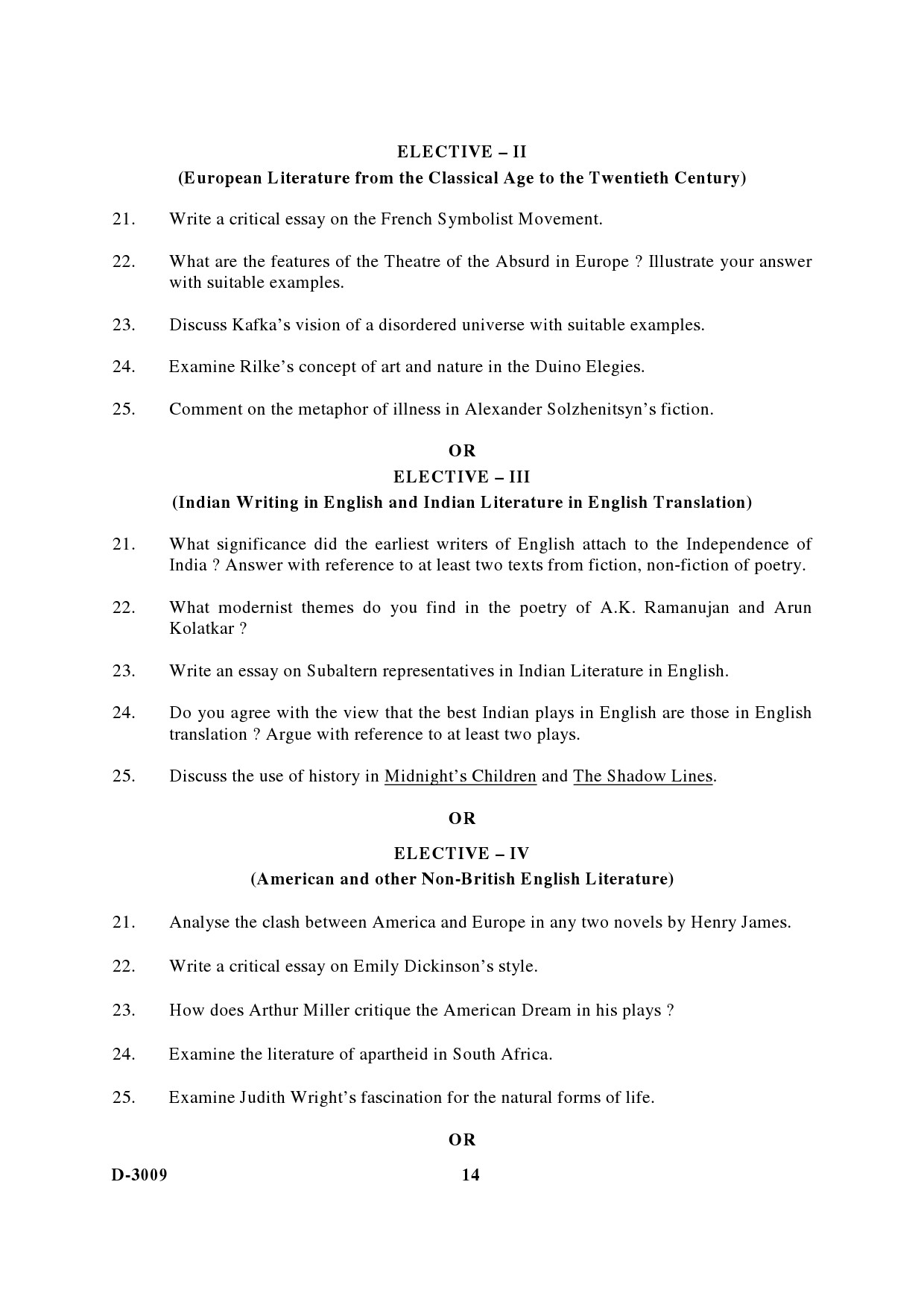 UGC NET English Question Paper III December 2009 14