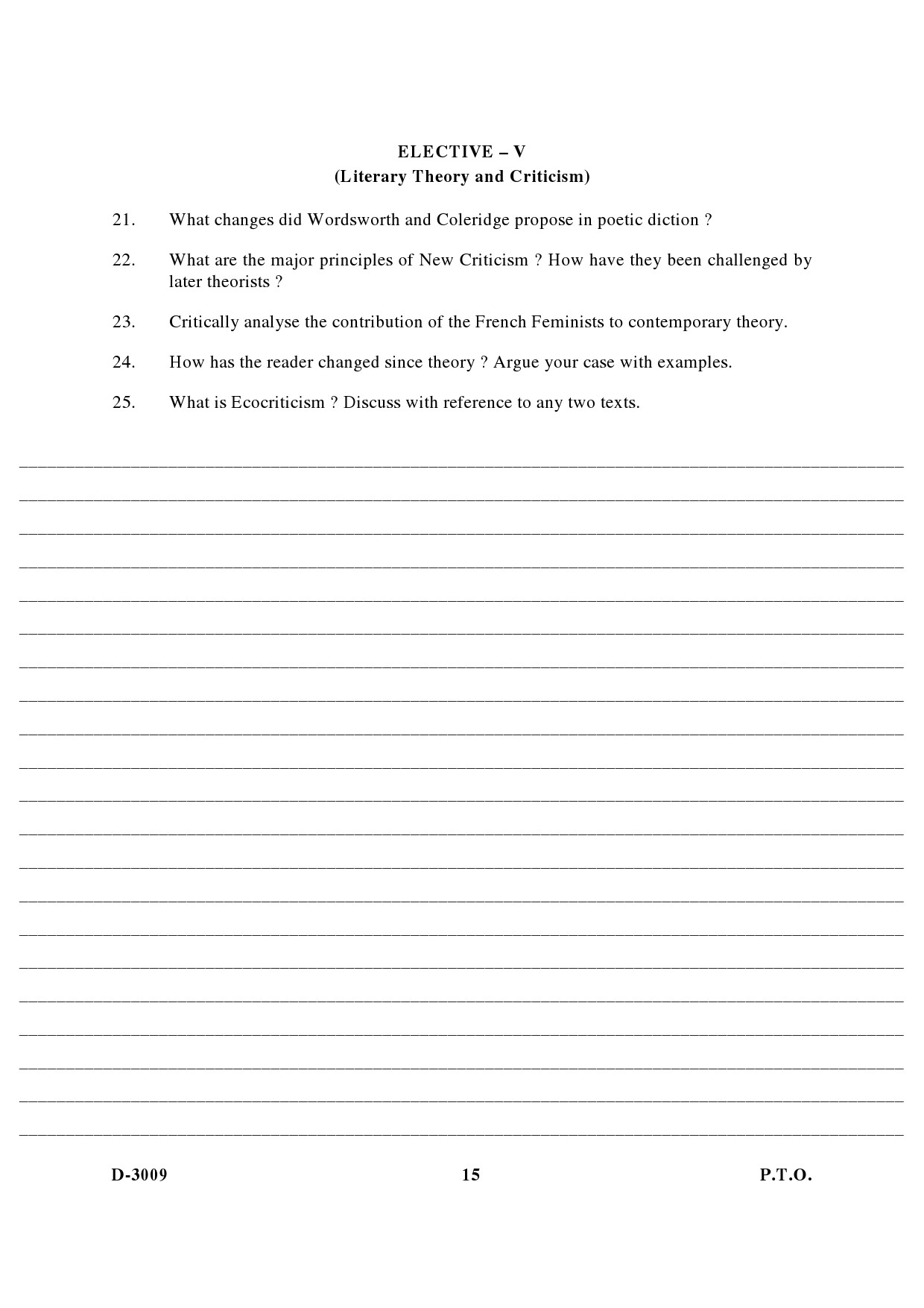 UGC NET English Question Paper III December 2009 15