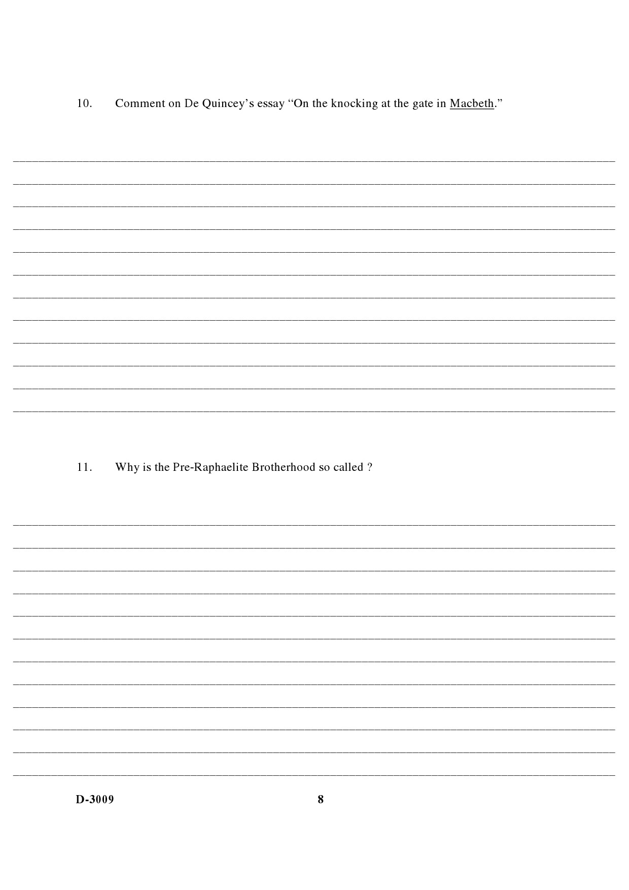 UGC NET English Question Paper III December 2009 8