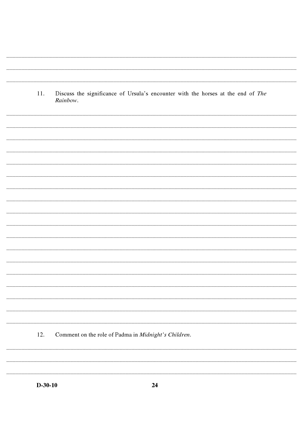 UGC NET English Question Paper III December 2010 11