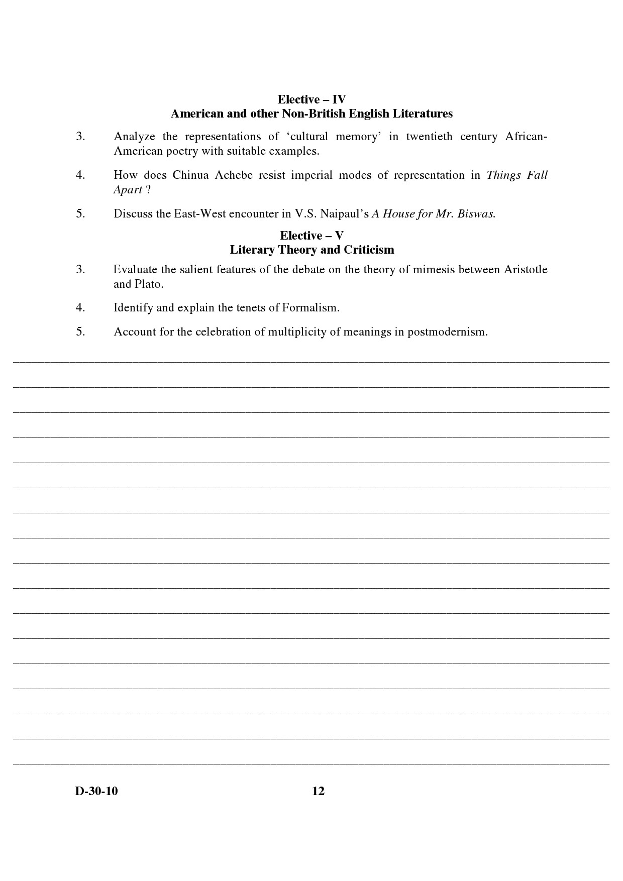 UGC NET English Question Paper III December 2010 6