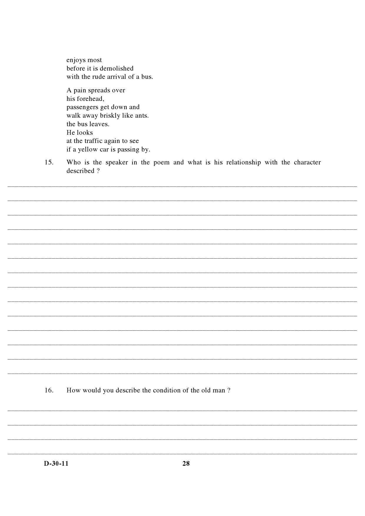 UGC NET English Question Paper III December 2011 15